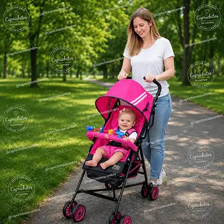 Asoleador Plegable Para Bebé Rosado